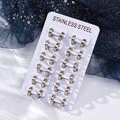 Серьги-кольца из нержавеющей стали 304 с эффектом полировки&nbsp;EJEW-M001-18GP