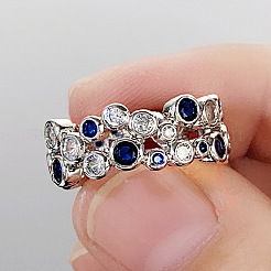 Полые латунные кольца с кубическими цирконами&nbsp;FS-WG3B071-05