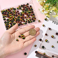 150 шт. 2 стиля ганские ямайские регги полосатые смоляные бусины&nbsp;RESI-YW0005-53