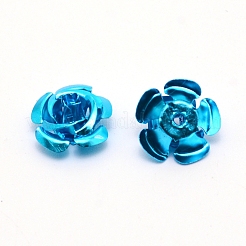 Алюминий цветочные бусины FALUM-WH0001-01A