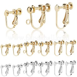 24 шт. 6 стиля фурнитуры для сережек-клипс из латуни&nbsp;KK-BBC0019-62