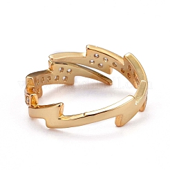 Латунные кольца из манжеты с прозрачным цирконием&nbsp;ZIRC-H109-07G