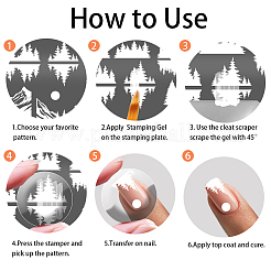 1 шт. шаблоны изображений для дизайна ногтей из пластика&nbsp;AJEW-PH0006-32D