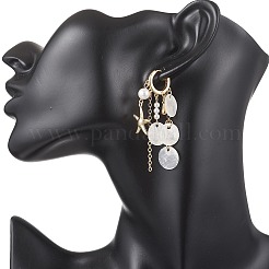 Серьги-кольца из ракушечного жемчуга&nbsp;EJEW-TA00789