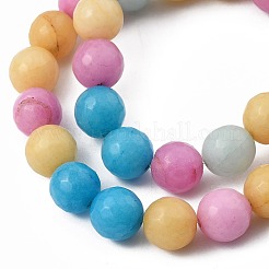 Круглые браслеты с подвесками из натурального белого нефрита&nbsp;BJEW-JB05428