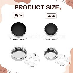 4 шт. 2 стиля запонки из латуни с черной эмалью&nbsp;BUTT-ME0001-07P