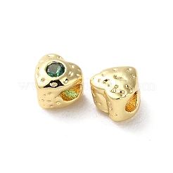 День святого Валентина латунные бусины с микропаве и кубическим цирконием&nbsp;KK-P256-10G-04