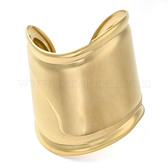 Простые широкие браслеты-манжеты из нержавеющей стали 304 для женщин&nbsp;BJEW-D038-02G