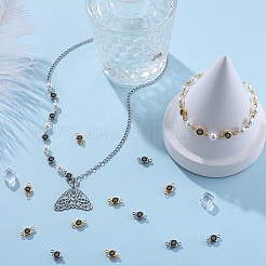 20 шт. двухцветные звенья/соединители из нержавеющей стали 304 со стразами&nbsp;STAS-BBC0009-18