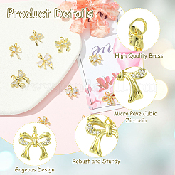 10 шт. 10 стиля латунных подвесок с микропаве из кубического циркония&nbsp;KK-CJ0003-75