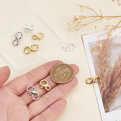 8 шт. 4 стиля латунных застежек-карабинов с двойным открытием&nbsp;FIND-PH0021-16