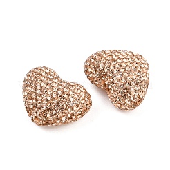 Бусины из полимерной глины в форме сердца со стразами&nbsp;CLAY-NH0002-02F