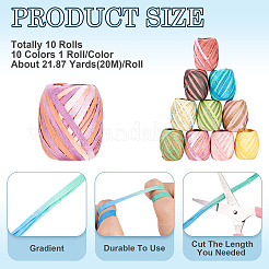 10 рулон 10-х цветной натуральной веревки из рафии&nbsp;OCOR-TA0002-25