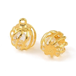 Подвески в виде клетки из латунных стеклянных бусин&nbsp;KK-T080-30G