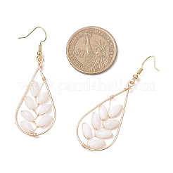 Серьги-подвески из окрашенных натуральных ракушек&nbsp;EJEW-TA00732