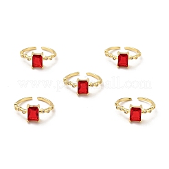 Прямоугольное открытое кольцо-манжета из кубического циркония RJEW-G255-01G