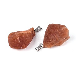 Подвески из необработанного грубого натурального красного авантюрина&nbsp;G-N360-06P-01-01