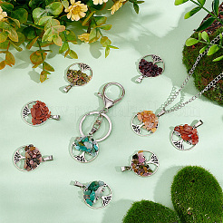 8шт 8 стиля подвески из натуральных и синтетических смешанных камней&nbsp;G-PH0002-14