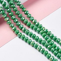 Стеклянные бусины с гальваническим покрытием &nbsp;GLAA-F001-8x6mm-MAB