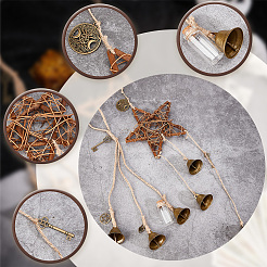 2 шт. 2 стиля ротанговые и железные колокольчики ведьмы ветряные колокольчики подвесное украшение для двери&nbsp;WICR-CN0001-01