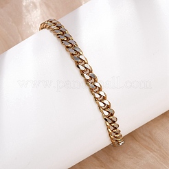 Браслеты-цепочки кубинского плетения из нержавеющей стали 304 для женщин&nbsp;BJEW-F527-05G