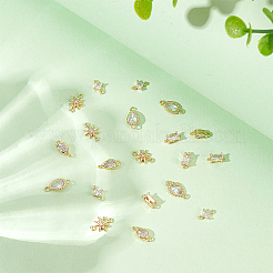 20 шт. 5 стиля латунные подвески-коннекторы с прозрачным кубическим цирконием&nbsp;DIY-AN0001-13