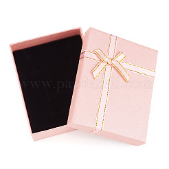 Прямоугольные бумажные коробки для хранения ювелирных наборов с бантом&nbsp;CON-TAC0014-04C