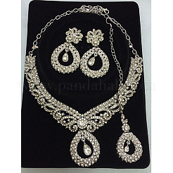 Ожерелье из сплава со слезоточивым кристаллом и стразами&nbsp;FS-WG4C0D5-02