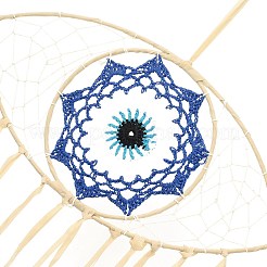 Железная тканая паутина/сетка с подвесками из перьев&nbsp;LS-AJEW-B016-07B