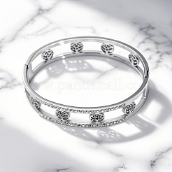 Женские браслеты с застежкой-молнией из нержавеющей стали 304 и кристаллами-стразами&nbsp;FS-WG5D899-02