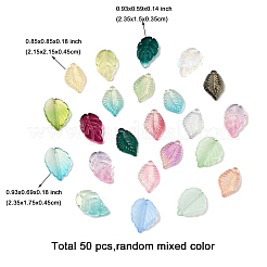 50шт 3 стиля прозрачные стеклянные подвески&nbsp;GLAA-FP0001-28