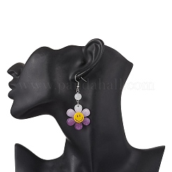 Серьги-подвески из прозрачного акрила градиентного цвета&nbsp;EJEW-JE06548