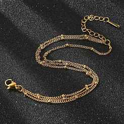 Многорядные браслеты из нержавеющей стали 304&nbsp;LS-BJEW-Q051-02G-B