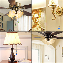 Граненые стеклянные круглые большие подвесные украшения&nbsp;HJEW-GF0001-09C