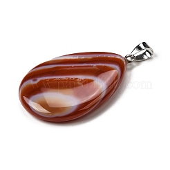 Подвески из натурального красного полосатого агата (окрашенного и подвергнутого термической обработке).&nbsp;G-F820-14P-09