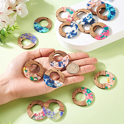 16 шт. подвески из 8-х цветов из смолы и ореха&nbsp;FIND-TA0006-41