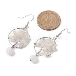 Болтающийся серьги природный драгоценный камень&nbsp;EJEW-JE05747