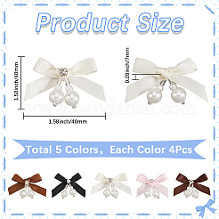 20 шт. 5-цветный полиэстер и смоляные жемчужины бантовые украшения аксессуары&nbsp;DIY-SP0004-76
