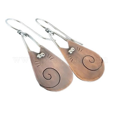 Серьги-подвески из сплава в форме капли с кошкой&nbsp;FS-WG32061-01-1