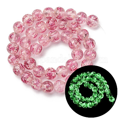 Светящиеся бусины ручной работы из искусственного песка в технике лэмпворк LAMP-B028-03L-10mm-1