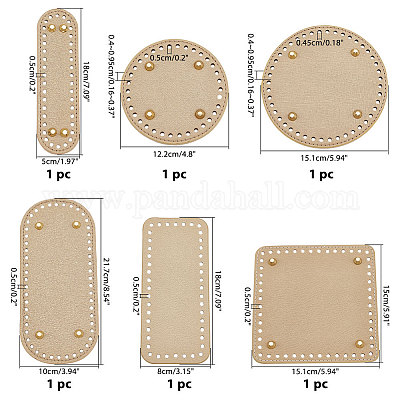6 шт. 6 стиля плоские круглые сумки из искусственной кожи для вязания крючком подкладка для формирования низа ногтей&nbsp;DIY-PH0021-06C-1