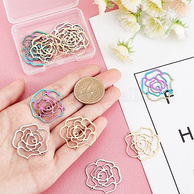 12 шт. подвески из нержавеющей стали 201 двух цветов STAS-DC0010-08-1