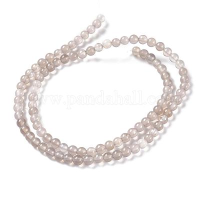 Серый натуральный агат бисера пряди&nbsp;G-R193-12-4mm-1