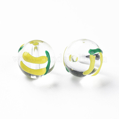 Прозрачные стеклянные эмалевые бусины GLAA-N049-022-1