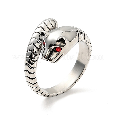 Легкое кольцо на палец с леопардовым принтом и стразами RJEW-C030-04C-AS-1