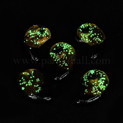 Светящиеся бусины лэмпворк ручной работы из серебряной фольги LAMP-F022-05E-1