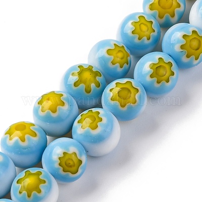 Ручной работы millefiori стеклянные бусины нитки LAMP-G164-05J-1