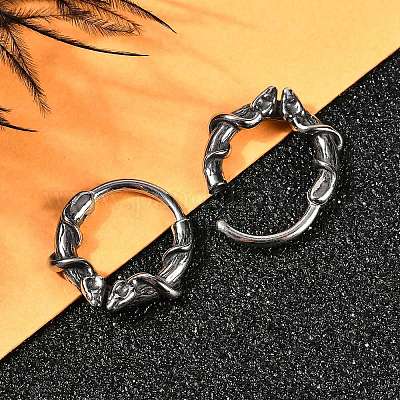 Серьги-кольца из хирургической нержавеющей стали 316 в форме змеи&nbsp;EJEW-G416-20AS-1