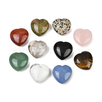 Декоративные элементы в виде сердечек из натуральных драгоценных камней.&nbsp;G-D369-01-1