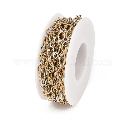 Двухцветные цепочки из нержавеющей стали 304 с текстурированными овальными звеньями&nbsp;CHS-P028-11A-1